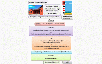 Repas du club le 1° juillet