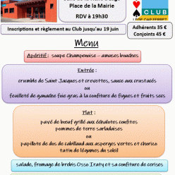 Repas du club le 1° juillet